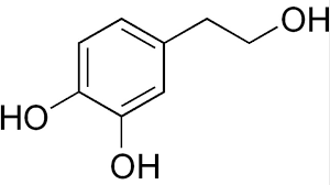 Molécula de Hidroxitirosol presente en el AOVE